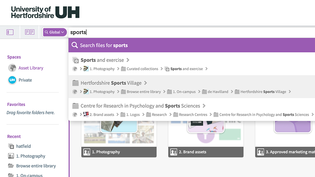 Search asset library step 1