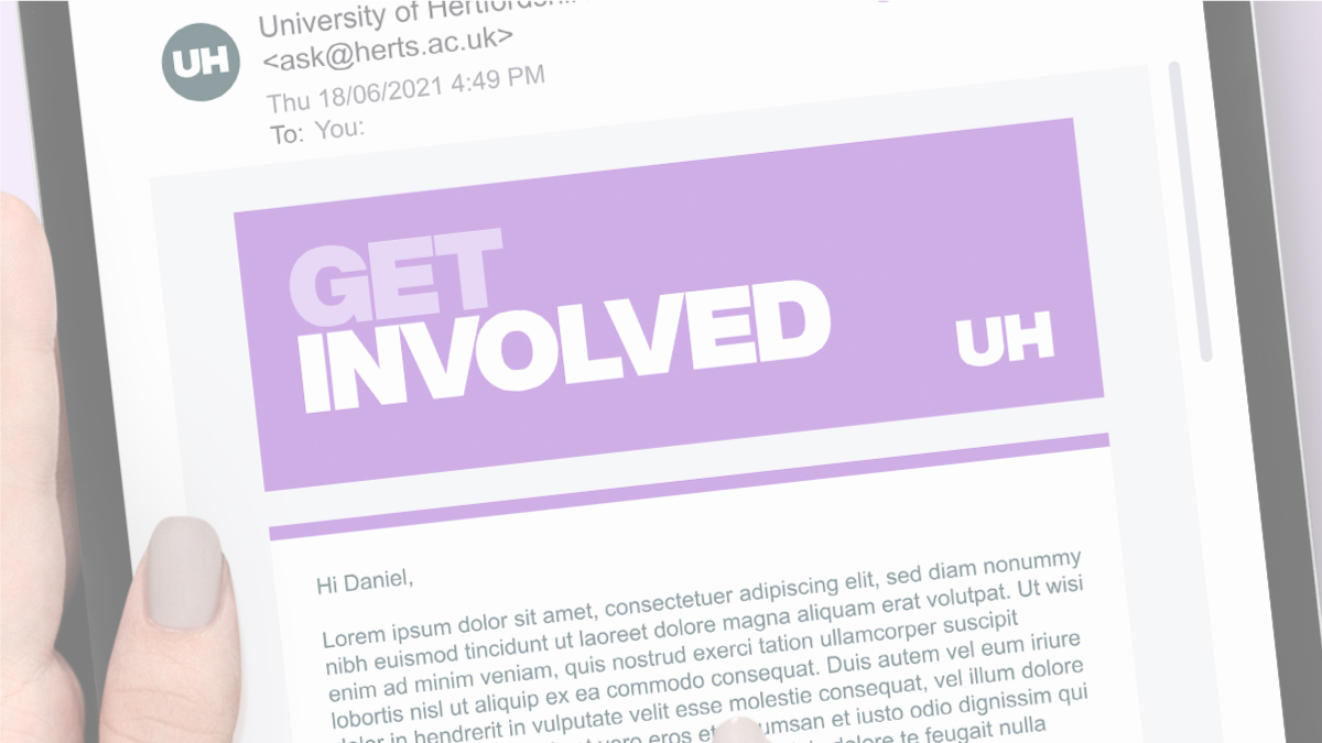 An example image of one of our email banners using old branding