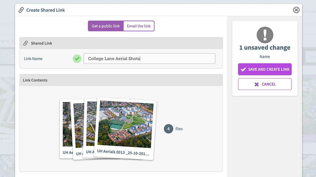 Publishing a link step 2