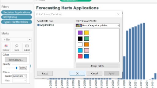 Edit colours dialogue box in Tableau